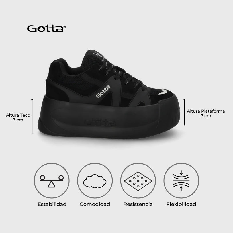 Zapatillas Mujer Urbanas Color Negro C7324