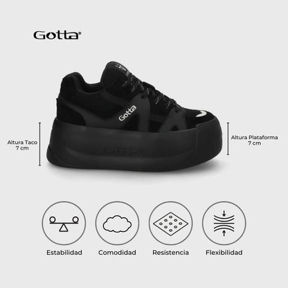 Zapatillas Mujer Urbanas Color Negro C7324