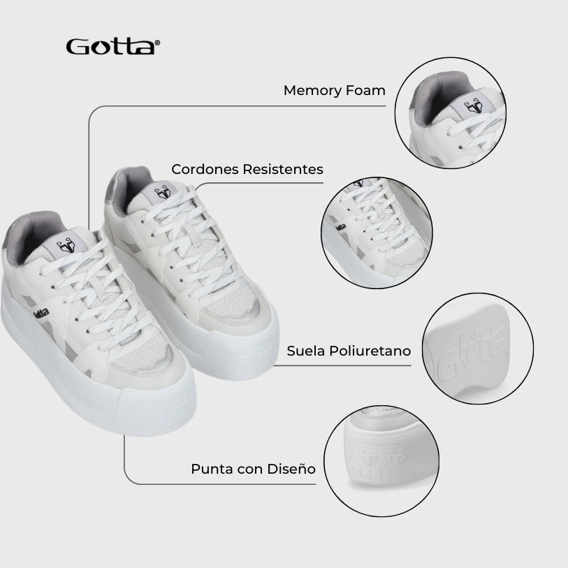 Zapatillas Mujer Urbanas Color Blanco C7324