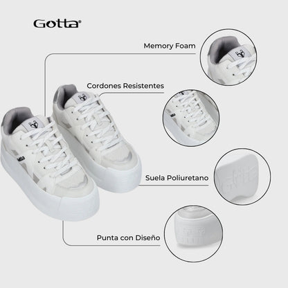 Zapatillas Mujer Urbanas Color Blanco C7324