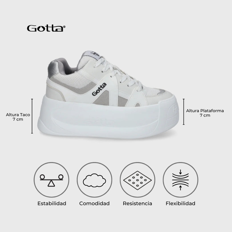 Zapatillas Mujer Urbanas Color Blanco C7324