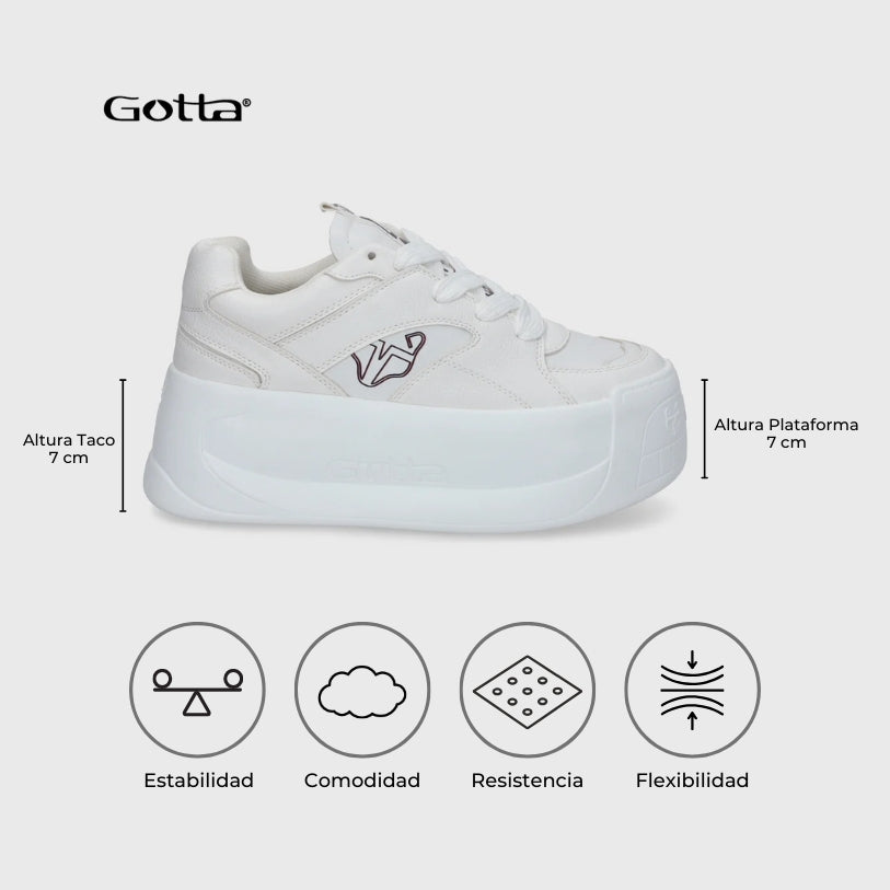 Zapatilla Plataforma Blanca Mujer C7325