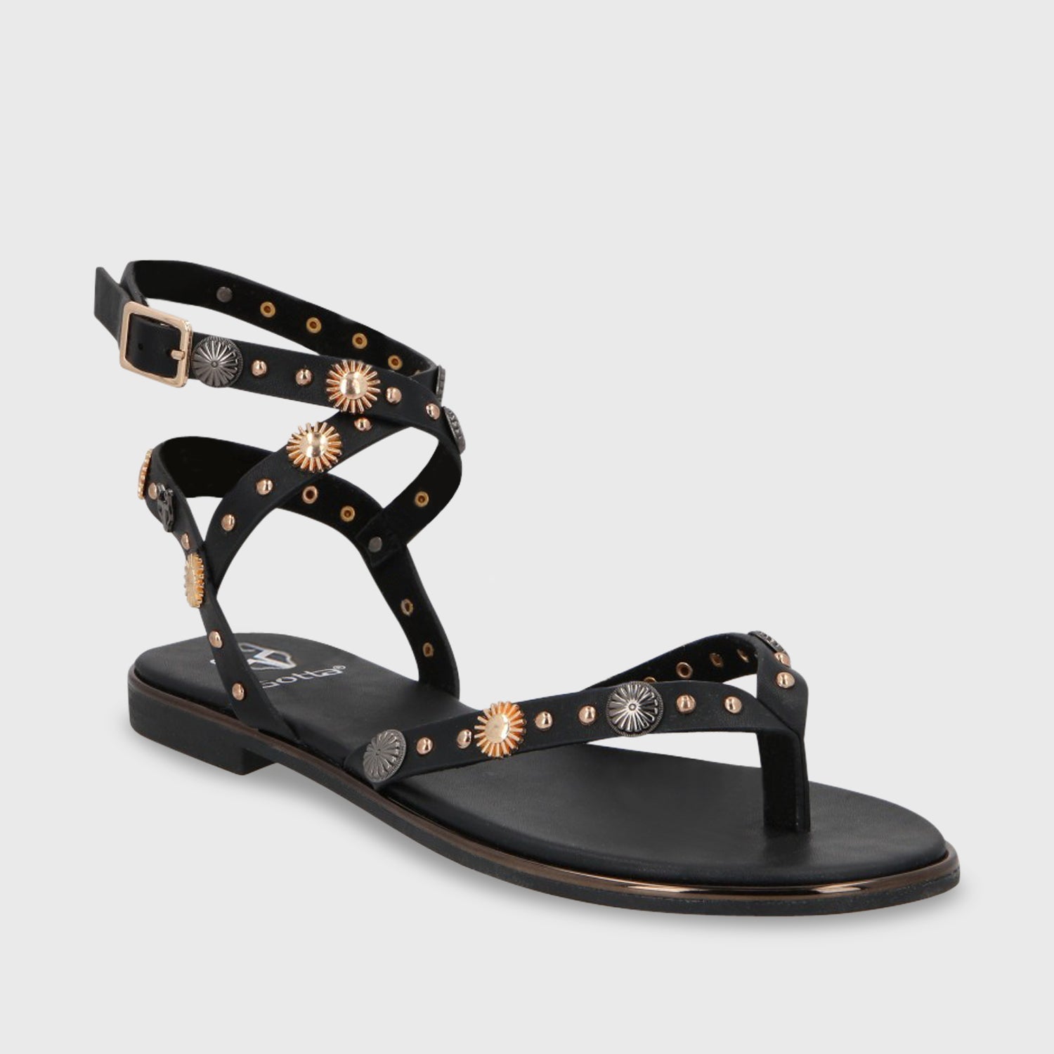 Sandalia Plana Negra Mujer 55211 - Gotta Perú