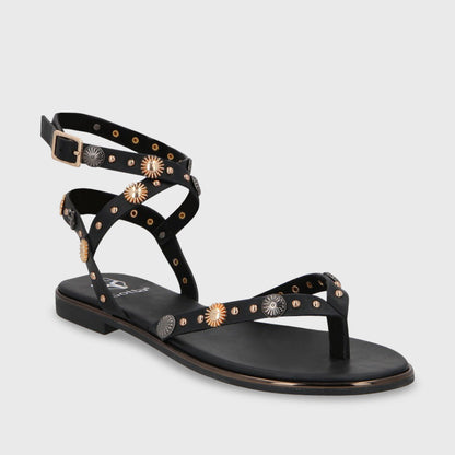 Sandalia Plana Negra Mujer 55211 - Gotta Perú