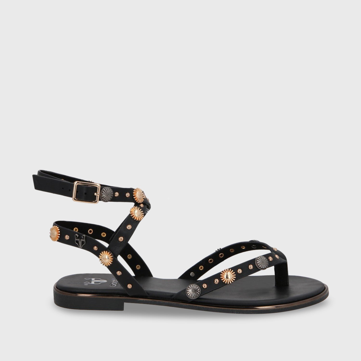 Sandalia Plana Negra Mujer 55211 - Gotta Perú