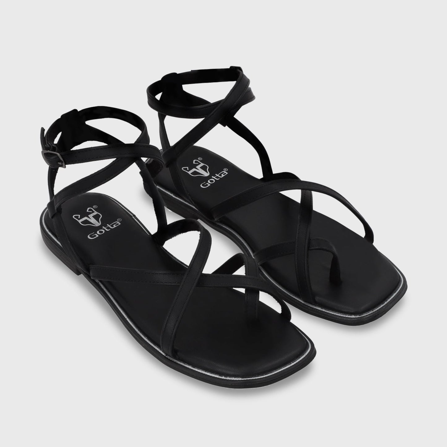 Sandalia Plana Negra Mujer 55221 - Gotta Perú