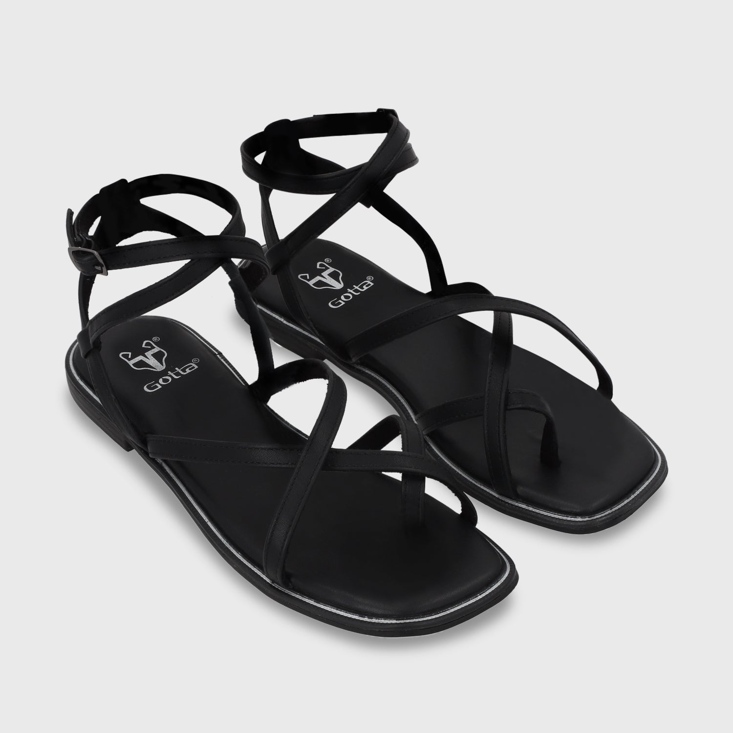 Sandalia Plana Negra Mujer 55221 - Gotta Perú