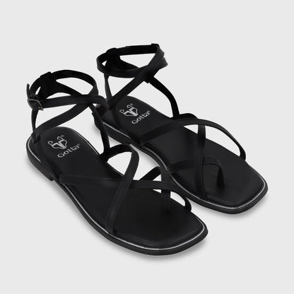 Sandalia Plana Negra Mujer 55221 - Gotta Perú