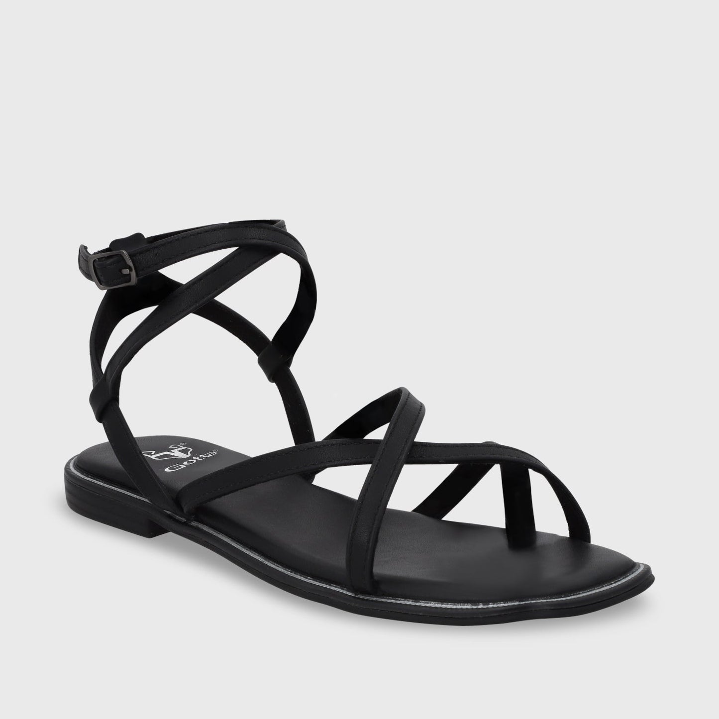 Sandalia Plana Negra Mujer 55221 - Gotta Perú