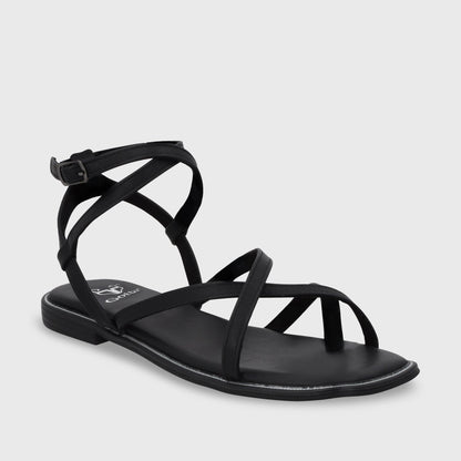 Sandalia Plana Negra Mujer 55221 - Gotta Perú