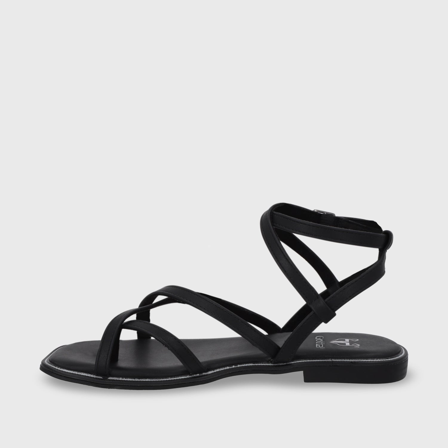 Sandalia Plana Negra Mujer 55221 - Gotta Perú