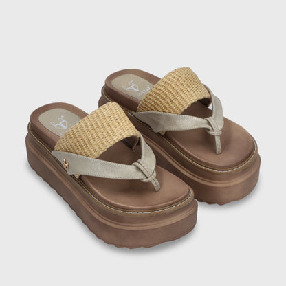 Sandalia Plataforma Beige Mujer 25234 - Gotta Perú