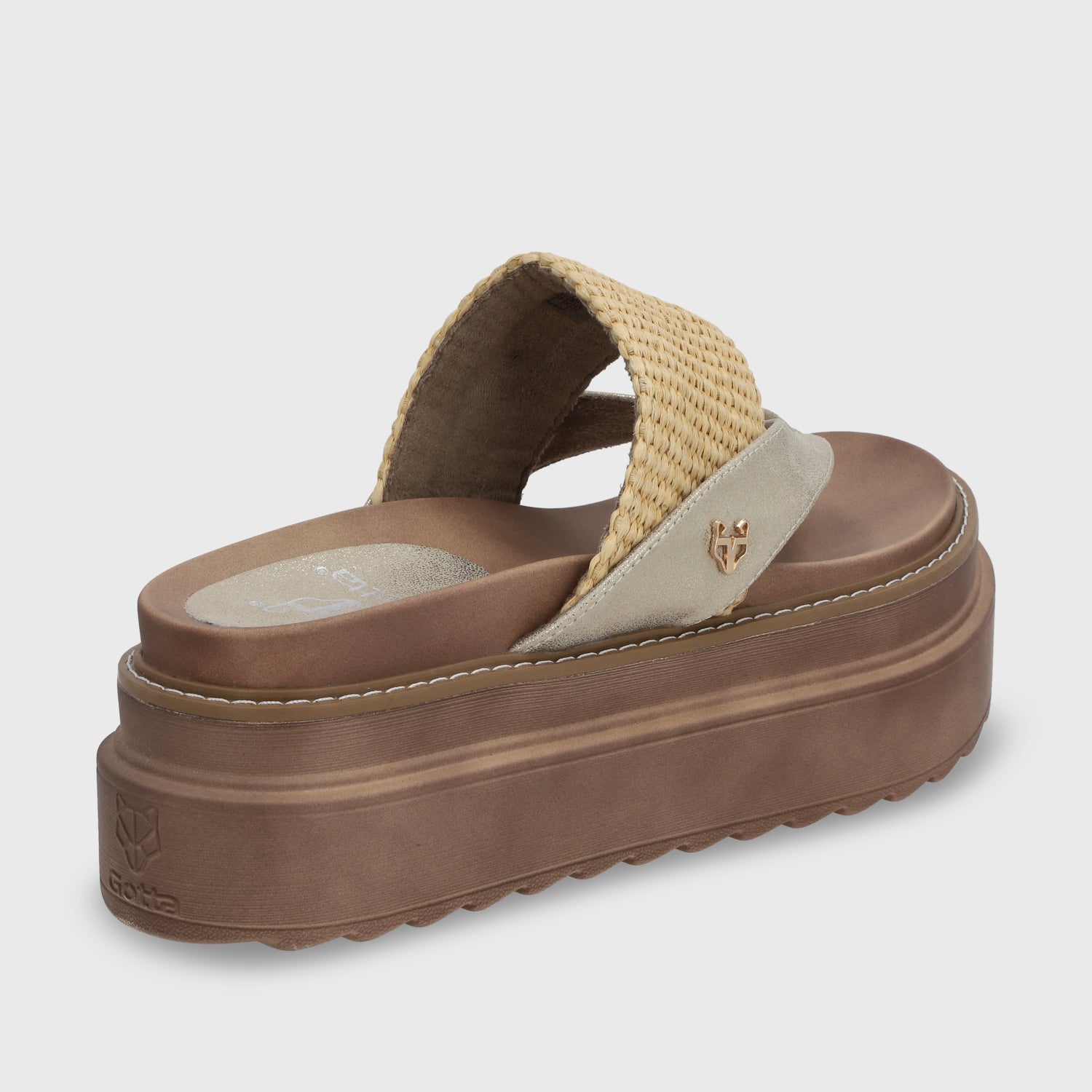 Sandalia Plataforma Beige Mujer 25234 - Gotta Perú