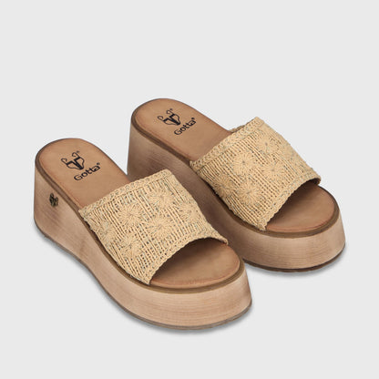 Sandalia Plataforma Beige Mujer 45843 - Gotta Perú