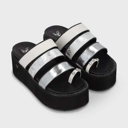 Sandalia Plataforma Blanca Mujer 15662 - Gotta Perú