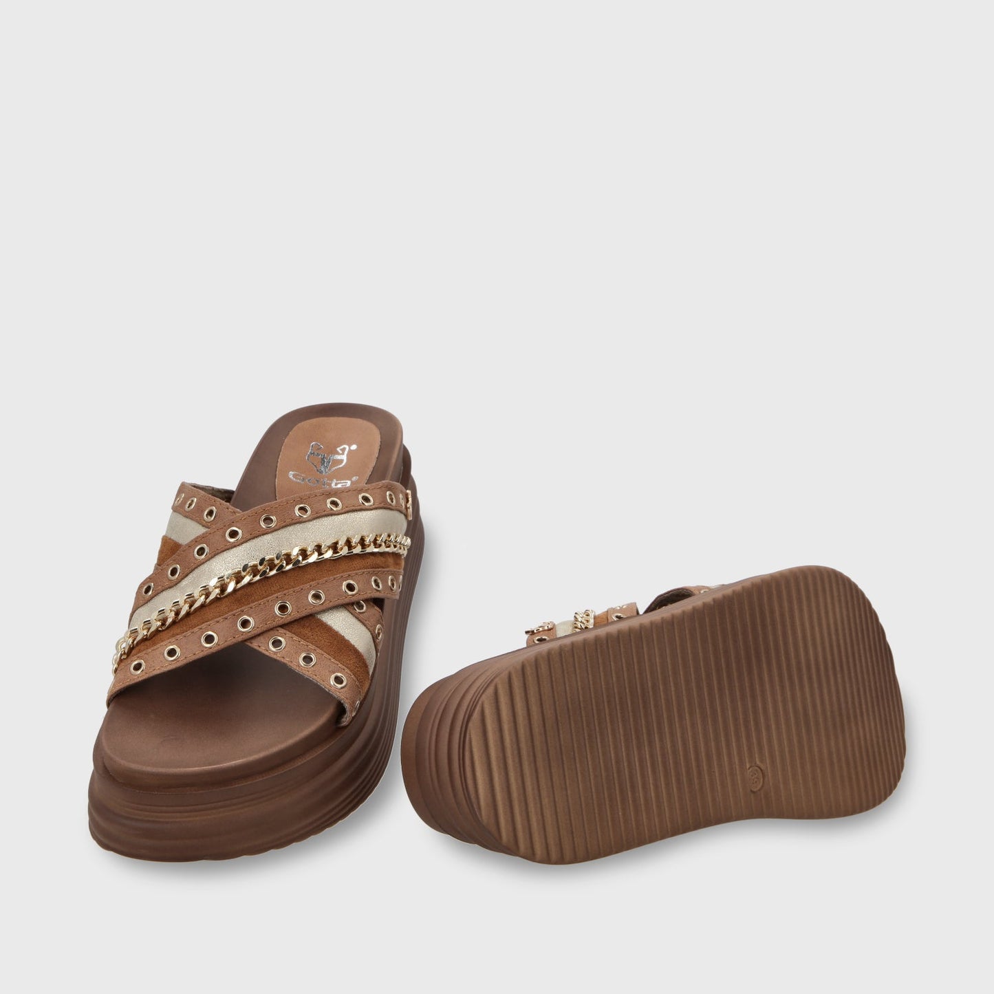 Sandalia Plataforma Camel Mujer 1571B - Gotta Perú