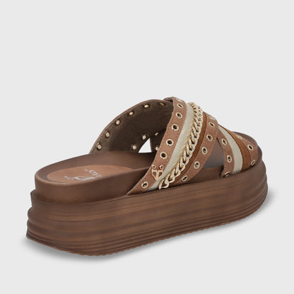 Sandalia Plataforma Camel Mujer 1571B - Gotta Perú