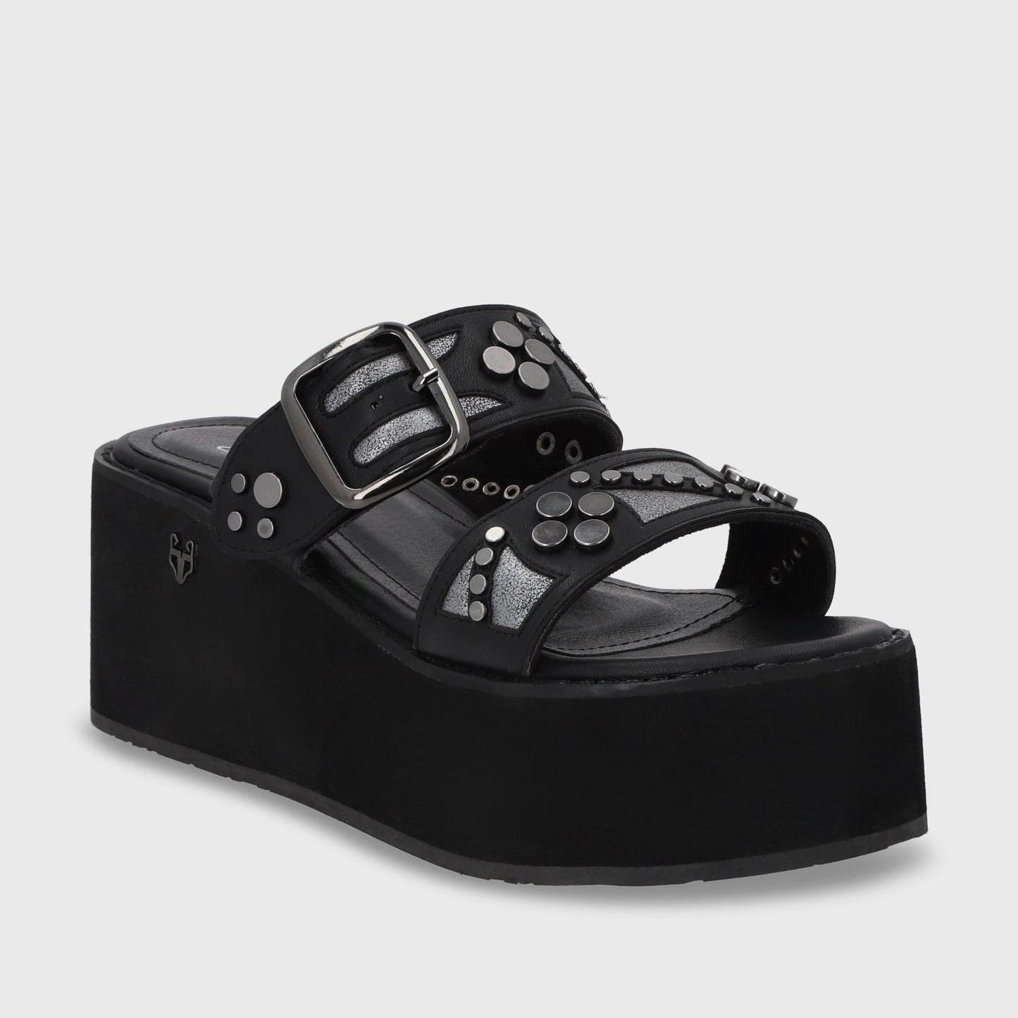 Sandalia Plataforma Negra Mujer 15620
