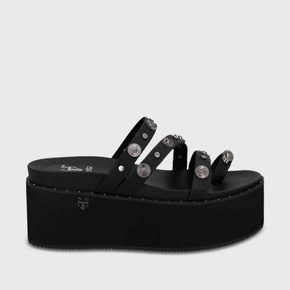 Sandalia Plataforma Negra Mujer 1566G - Gotta Perú