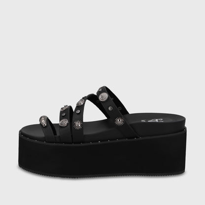 Sandalia Plataforma Negra Mujer 1566G - Gotta Perú