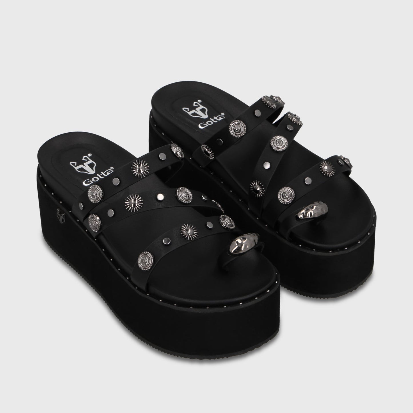 Sandalia Plataforma Negra Mujer 1566G - Gotta Perú