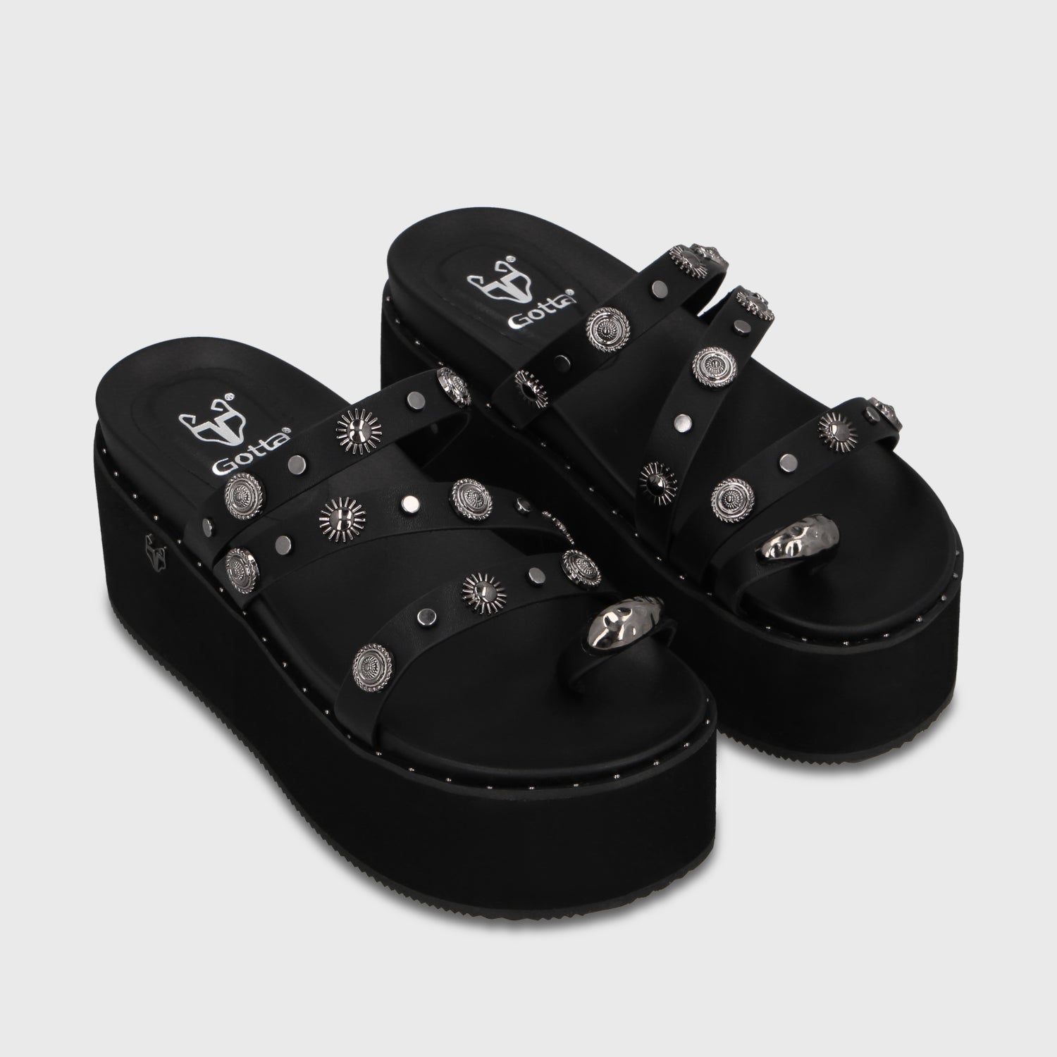 Sandalia Plataforma Negra Mujer 1566G - Gotta Perú