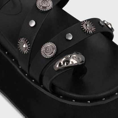 Sandalia Plataforma Negra Mujer 1566G - Gotta Perú