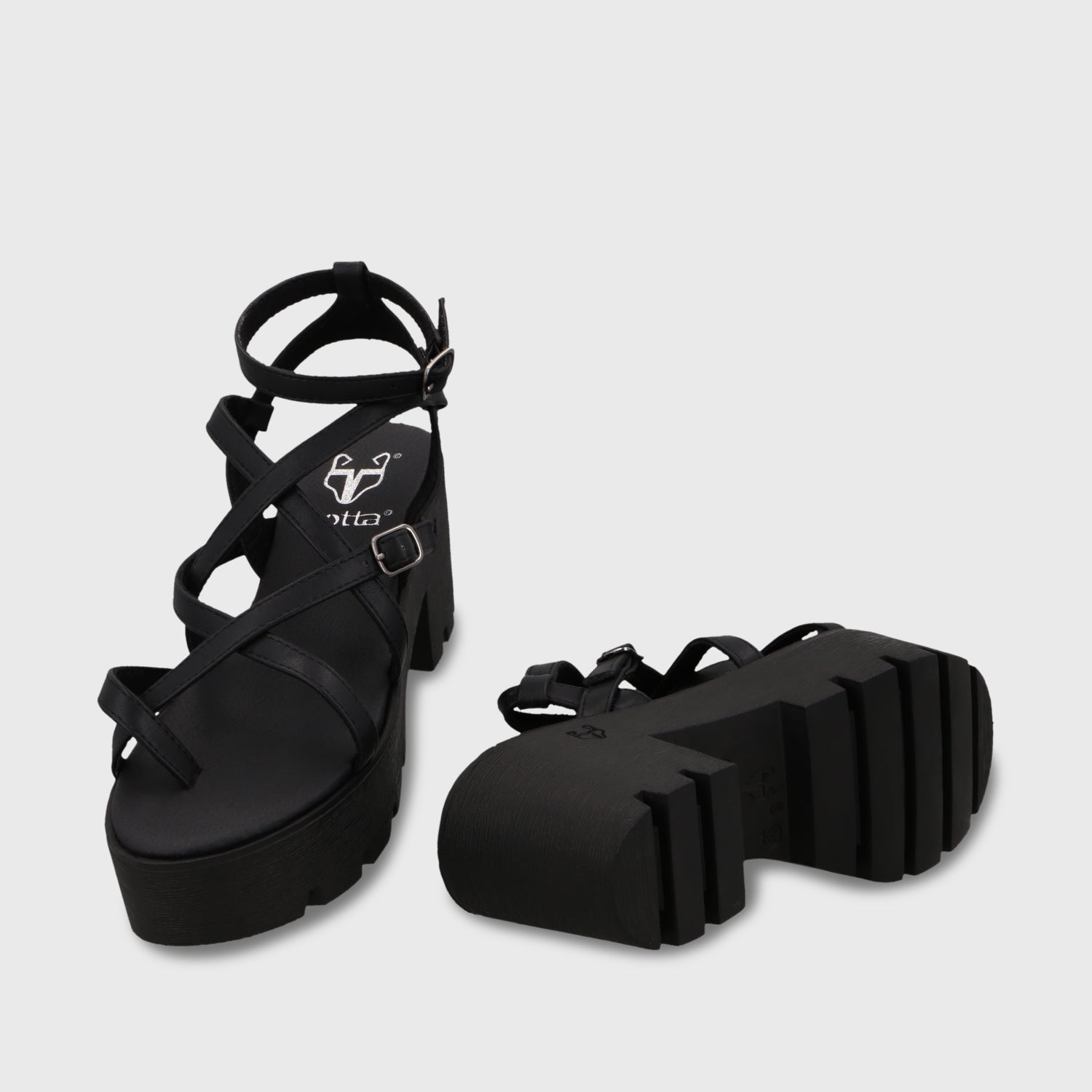 Sandalia Plataforma Negra Mujer 43024 - Gotta Perú