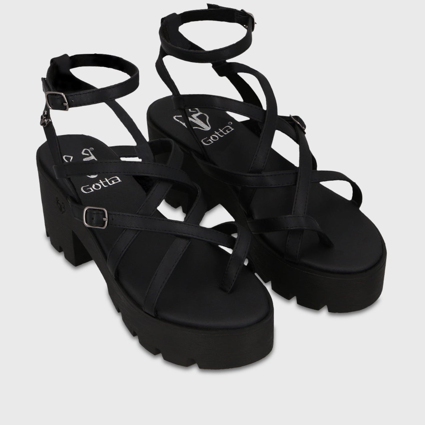 Sandalia Plataforma Negra Mujer 43024 - Gotta Perú