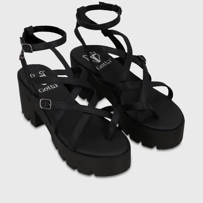 Sandalia Plataforma Negra Mujer 43024 - Gotta Perú