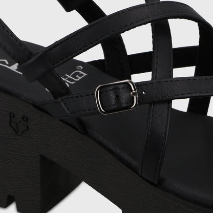 Sandalia Plataforma Negra Mujer 43024 - Gotta Perú