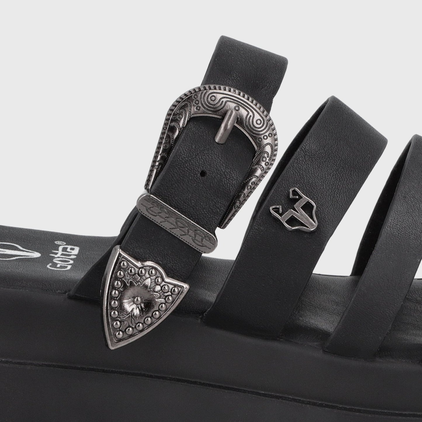 Sandalia Plataforma Negra Mujer 45732 - Gotta Perú