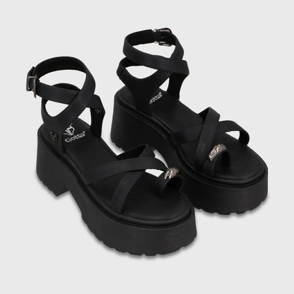 Sandalia Plataforma Negra Mujer 45986 - Gotta Perú