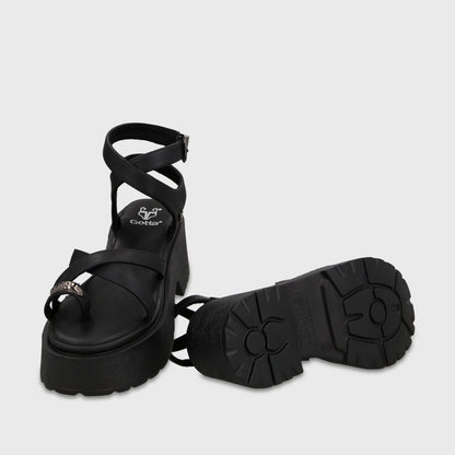 Sandalia Plataforma Negra Mujer 45986 - Gotta Perú
