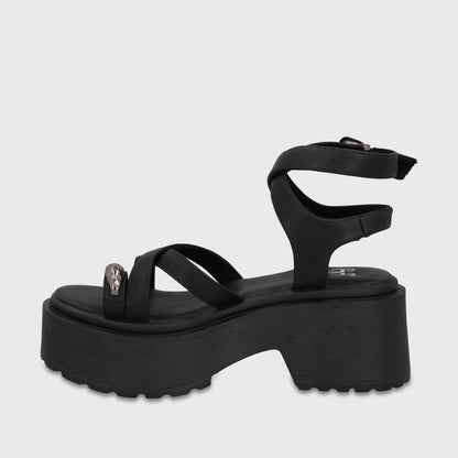 Sandalia Plataforma Negra Mujer 45986 - Gotta Perú