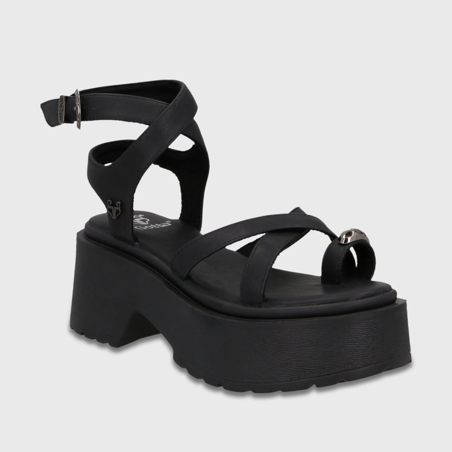 Sandalia Plataforma Negra Mujer 45986 - Gotta Perú