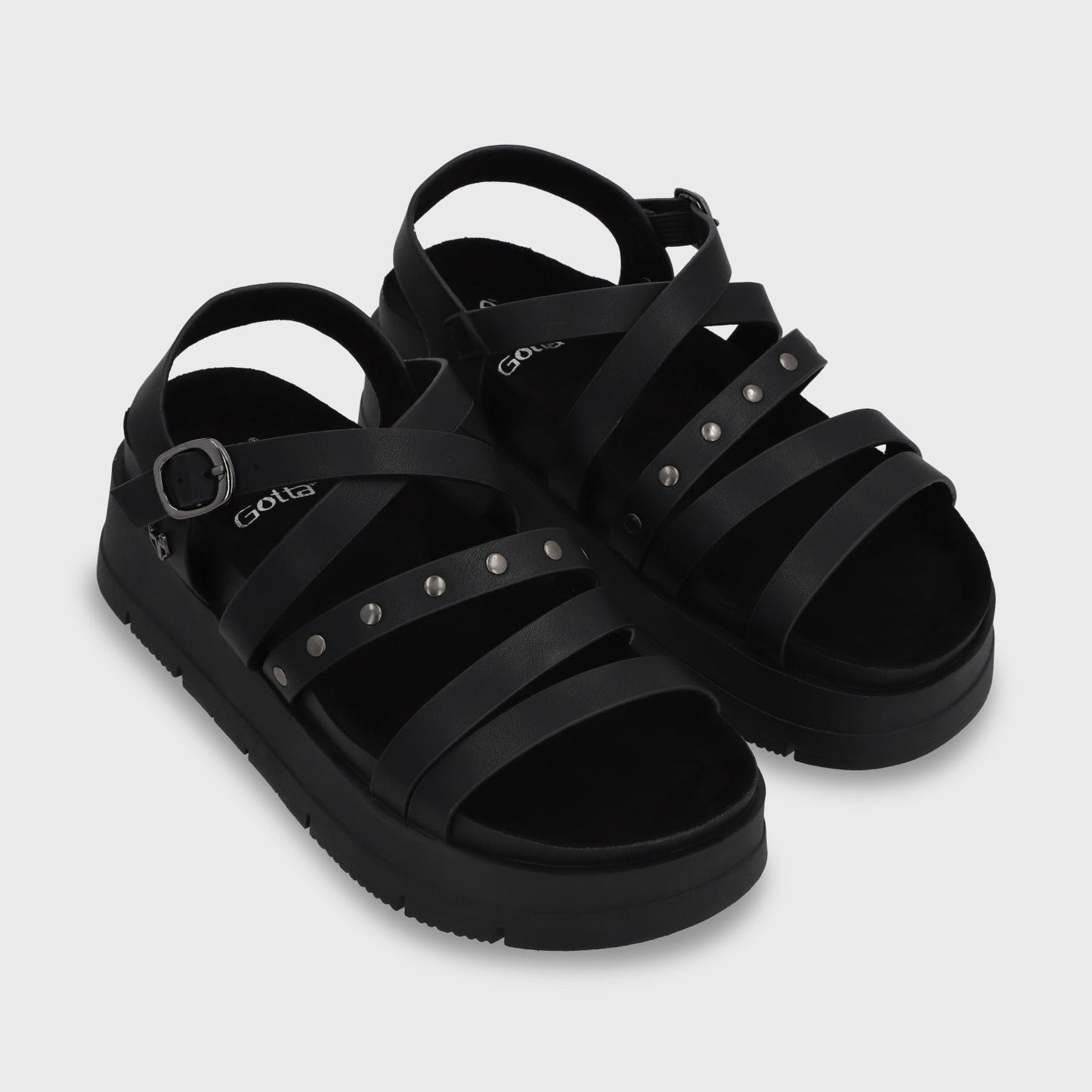 Sandalia Plataforma Negra Mujer 55231 - Gotta Perú