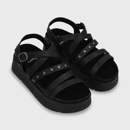 Sandalia Plataforma Negra Mujer 55231 - Gotta Perú