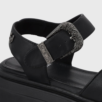 Sandalia Plataforma Negra Mujer 55923 - Gotta Perú