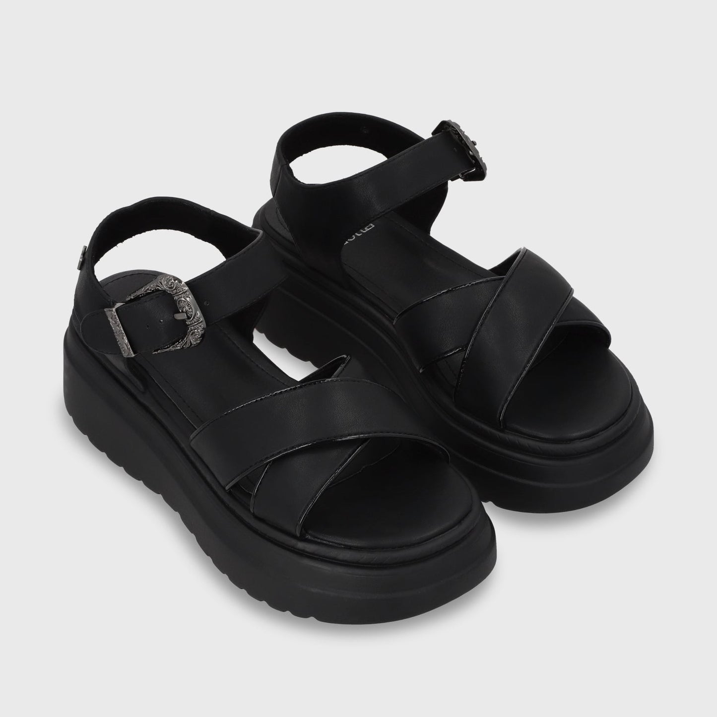 Sandalia Plataforma Negra Mujer 55923 - Gotta Perú