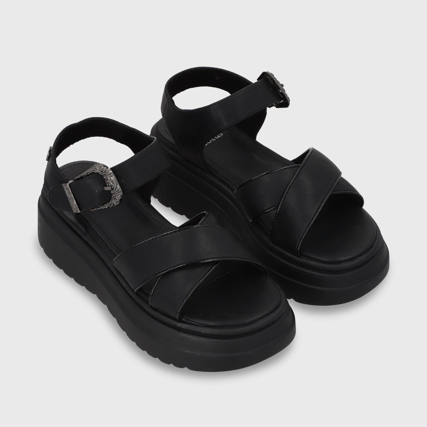 Sandalia Plataforma Negra Mujer 55923 - Gotta Perú