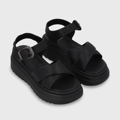 Sandalia Plataforma Negra Mujer 55923 - Gotta Perú