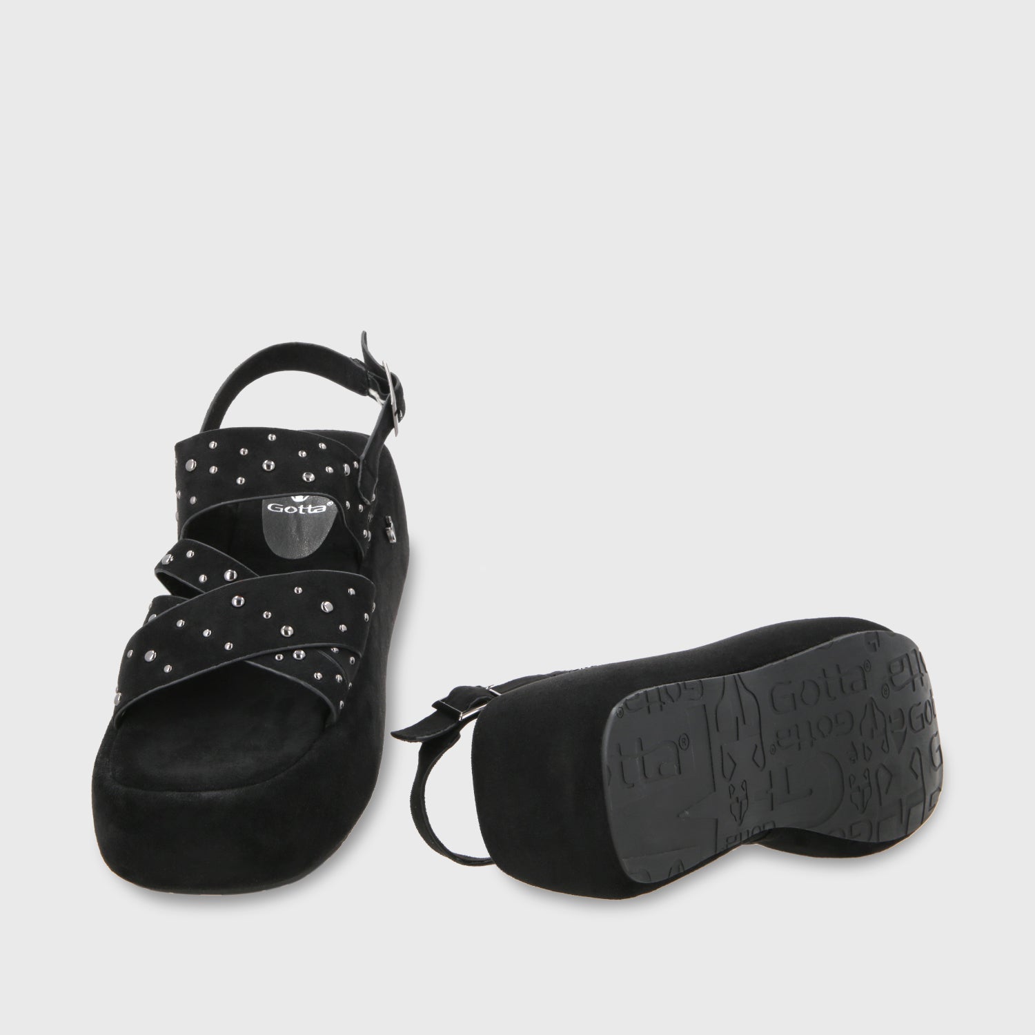 Sandalia Plataforma Negra Mujer 55962