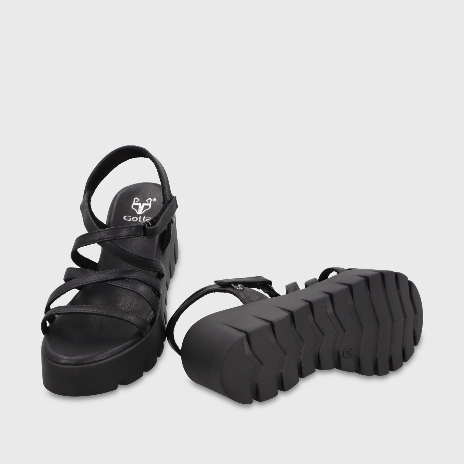 Sandalia Plataforma Negra Mujer 65940 - Gotta Perú