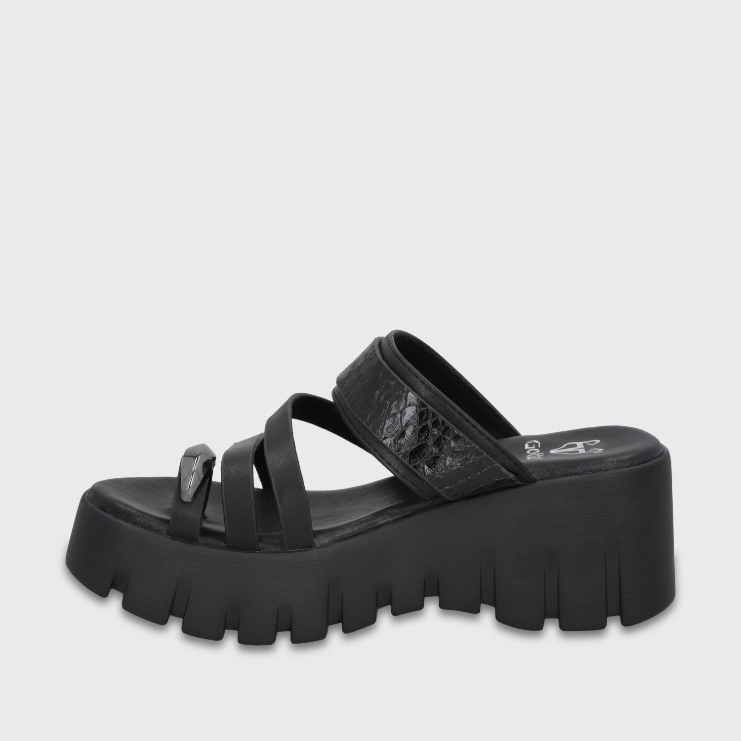 Sandalia Plataforma Negra Mujer 65941 - Gotta Perú