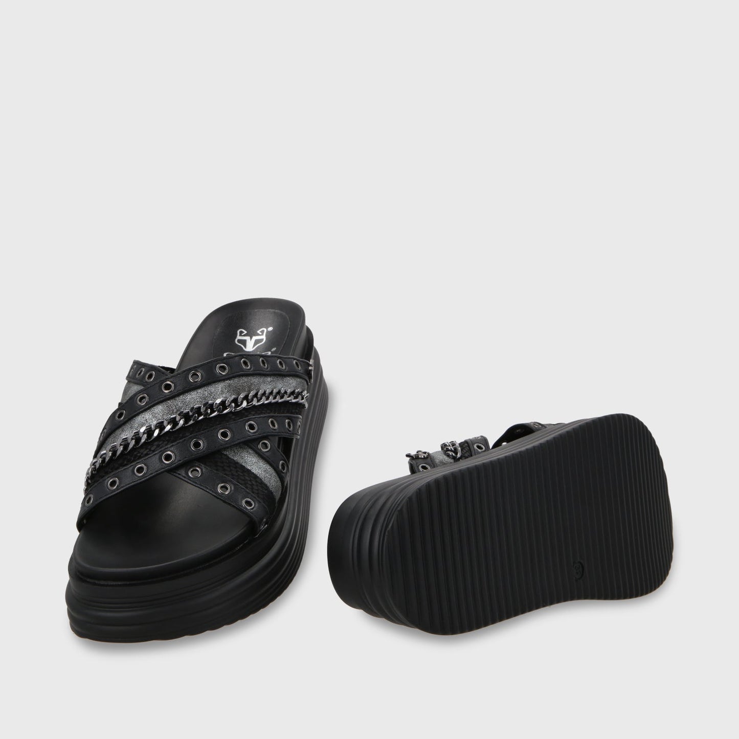 Sandalia Plataforma Negro Mujer 1571B - Gotta Perú