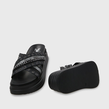 Sandalia Plataforma Negro Mujer 1571B - Gotta Perú