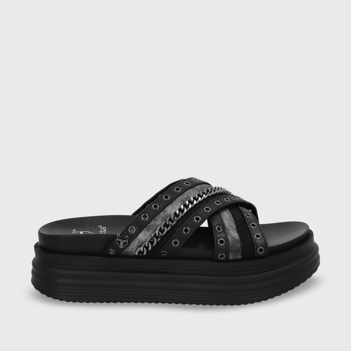 Sandalia Plataforma Negro Mujer 1571B - Gotta Perú