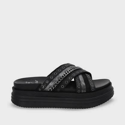 Sandalia Plataforma Negro Mujer 1571B - Gotta Perú