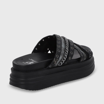 Sandalia Plataforma Negro Mujer 1571B - Gotta Perú